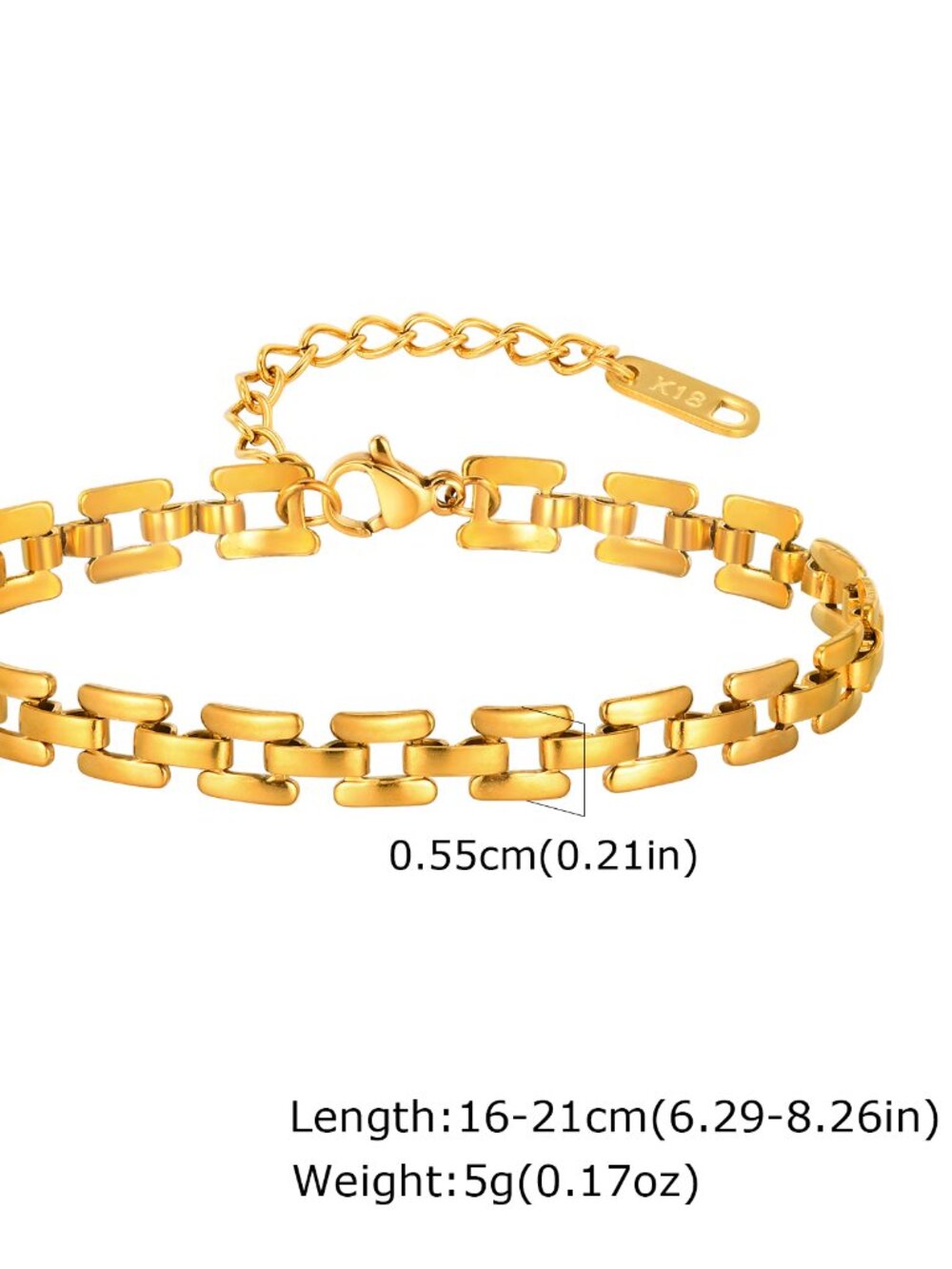 Classic Link -White Gold Plated Bracelet - Picture 4 of 4